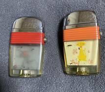 1950年代 VU LIGHTER SCRIPTO 「ボウラー」「プッシーキャット」ジャンク 2個セット 送料185円_画像2