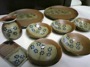 【未使用】翆泉　古窯　天ぷら揃え　9点セット　陶器