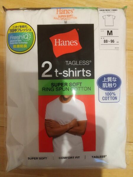 Hanes２枚組 Tシャツ 綿100% M 抗菌防臭