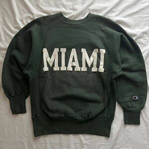 希少　90's Champion チャンピオン reverse weave リバースウィーブ ビンテージ グリーン　スウェット MIAMI ヴィンテージ