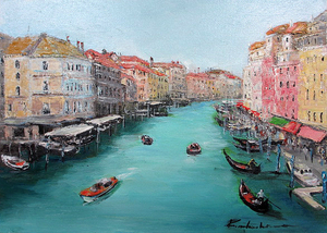 Art hand Auction Painting Oil painting Koji Nakajima Venice Oil painting F6 canvas only Free shipping, Painting, Oil painting, Nature, Landscape painting