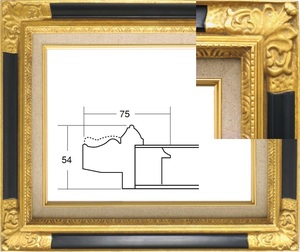 油彩額縁　油絵額縁　フレーム　サイズ　Ｆ６　８９０４　ゴールド／紺