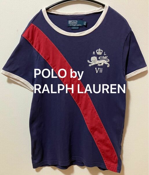 POLO by RALPH LAUREN ラルフローレン　ブランド刺繍ロゴ　半袖Tシャツ　リンガーTシャツ　カスタムフィット