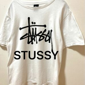 STUSSY ステューシー Tシャツ　丸胴ボディ　ビッグブランドロゴ　Tシャツ　メキシコ製