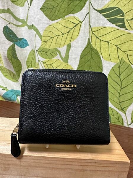 COACH コーチ ラウンドファスナー 財布 レザー 黒