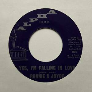 Ronnie & Joyce 「Yes, I'm Falling In Love / On The Stage Of Love」 funk45 soul45 7インチ