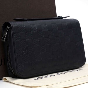 [ use a little ultimate beautiful goods ] Louis Vuitton Louis Vuitton Damier Efini Zippy XL onyx long wallet round fastener regular price approximately 21 ten thousand 2100