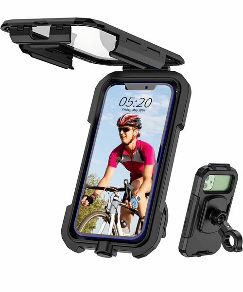 BOSUDA 自転車 スマホ ホルダー 防水スマートフォンバイク用 携帯ホルダー 自転車用 バイク用スマホホルダー 超高感度スクリーン 360度回転