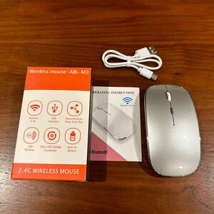 ワイヤレスマウス　wireless mouse ABL-M3 シルバー 