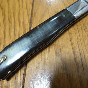 昭和レトロ 古いポケットナイフ ステンレス・日本製 水牛角？のハンドル デッドストック品の画像8