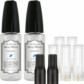 MisyWhite 30ml メンソールリキッド 50:50 ＆ プルームテックプラス with2 互換カートリッジ5本 VAPE