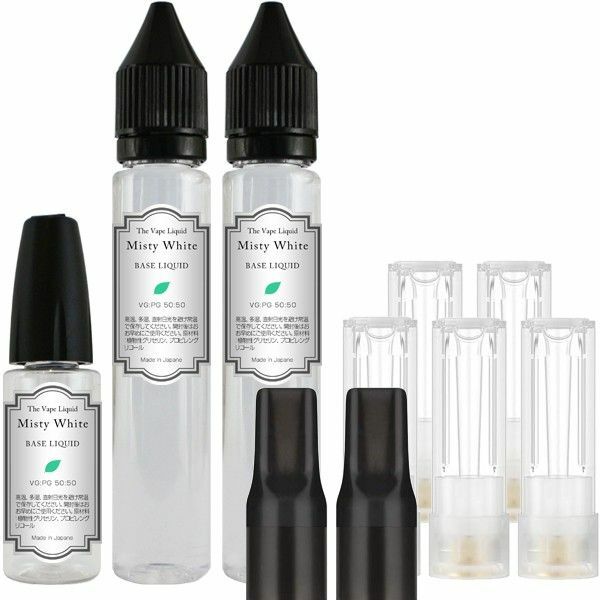 MisyWhite 85ml ベースリキッド 40:60 ＆ プルームテックプラス with2 互換カートリッジ5本 VAPE