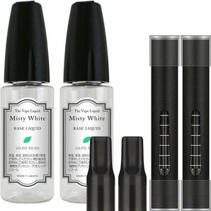 MisyWhite 30ml ベースリキッド 40:60 & 808ES カートリッジ2本 プルームテックプラス with2 互換