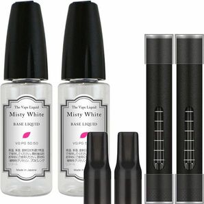 MisyWhite 30ml ベースリキッド 60:40 & 808ES カートリッジ2本 プルームテックプラス with2 互換