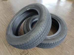 C【2本セット】中古 タイヤ グッドイヤー GT エコステージ 155/65R14 2019年製 残溝約4-5mm 劣化あり