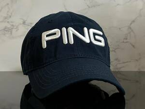 【未使用品】121K★PING ピン ゴルフ キャップ 帽子 CAP 高級感のあるネイビーのコットン素材にホワイトロゴ《FREEサイズ》渋野日向子