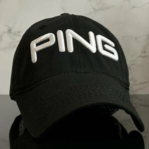 【未使用品】122K★PING ピン ゴルフ キャップ 帽子 CAP 高級感のあるブラックのコットン素材にホワイトロゴ♪《FREEサイズ》渋野日向子の画像1