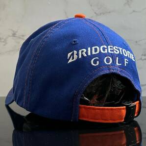 【未使用品】285KB★BRIDGESTONE GOLF ブリジストン ゴルフキャップ 帽子 CAP クールなブルーのコットン素材にオレンジロゴ《FREEサイズ》の画像7