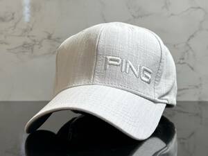 【未使用品】321KB★PING ピン ゴルフ キャップ 帽子 CAP 高級感のあるホワイトのコットン素材にホワイトロゴ《FREEサイズ》渋野日向子