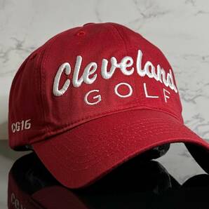 【未使用品】161K 訳あり★Cleveland GOLF クリーブランド ゴルフ キャップ 帽子 上品で高級感のあるレッドのコットン素材《FREEサイズ》の画像1
