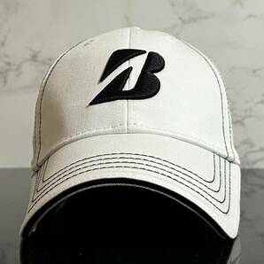 【未使用品】38D 上品★BRIDGESTONE GOLF ブリジストン ゴルフ キャップ 帽子 CAP 上品で高級感のあるホワイトコットン素材《FREEサイズ》の画像2