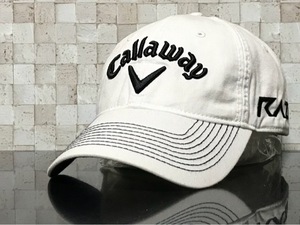 【未使用品】53F★Callaway Golf キャロウェイ ゴルフ キャップ 帽子 CAP クールなホワイトのコットン素材にシリーズロゴ！《FREEサイズ》
