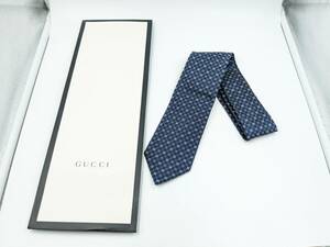 1円～【美品】GUCCI グッチ ネクタイ GG柄 GGチェーン柄 インターロッキング☆メンズ 紳士服 服飾小物 ブランド