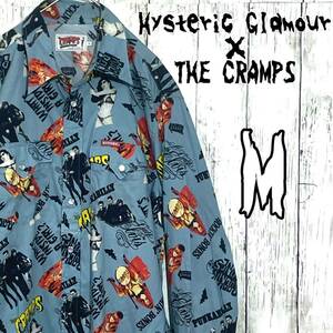 Hysteric Glamour × THE CRAMPS （ヒステリックグラマー×ザ・クランプス） コラボ 総柄プリント 長袖 シャツ Mサイズ