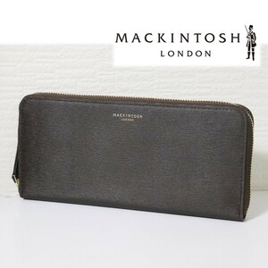 《MACKINTOSH LONDON マッキントッシュ ロンドン》新品 ポケット多数 エンボスレザー ラウンドファスナー式長財布 ウォレット A9811