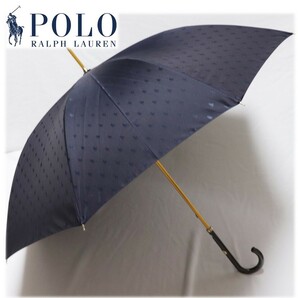 《POLO RALPHLAUREN ポロ ラルフローレン》新品 ポニー総柄長傘 雨傘 ラージサイズ 8本骨 耐風傘 A9902