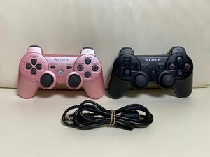 ワイヤレスコントローラー DUALSHOCK3 デュアルショック3 2個セット USBケーブル SONY純正品 PS3 プレステ3