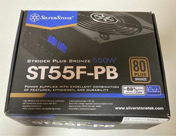 SILVERSTONE SST-ST55F-PB 80+BRONZE 550W フルプラグインATX電源