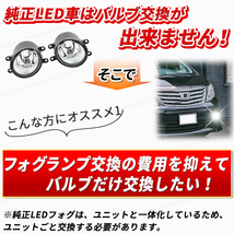 トヨタ フォグランプ ユニット プリウス 30系 40系 プリウスα 50系 アクア エスティマ H8/H11/H16 HID/LED 耐熱レンズ 汎用 互換品_画像2