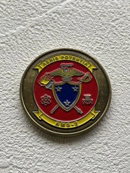 AMS-2 (Aviation Maintenance Squadron) Keesler AFB U.S. Marine Corps Challenge Coin 米軍 チャレンジコイン 希少 レトロ