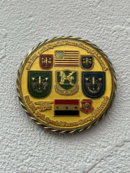 US Army 2/10th SFG (A) 2/19th SFG (A) FOB Central Baghdad OIF Awarded in Combat Challenge Coin 米軍 チャレンジコイン 希少 レトロ