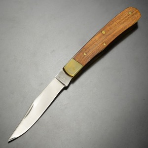 ハンドメイド 折りたたみナイフ 木製ハンドル クリップポイント フォールディングナイフ 折り畳みナイフ 折り畳み式ナイフ