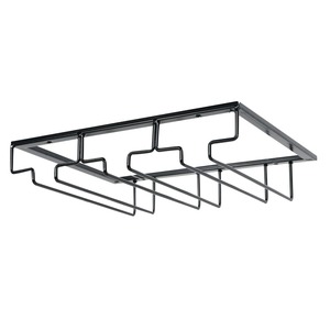 ワイングラスホルダー 吊り下げ グラスハンガー 吊り戸棚設置 ネジ止め [ ブラック / 3列 ] グラスラック