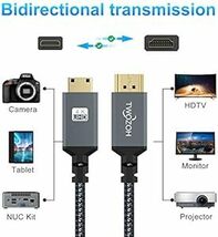 Twozoh Mini HDMI to HDMIケーブル 1M, 4K 60Hz UHD Mini-HDMIオス-HDMIオス変換_画像6