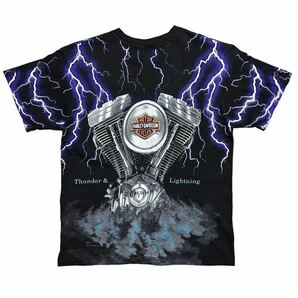 希少 90's HARLEY DAVIDSON THUNDER & LIGHTNING Tシャツ ハーレーダビッドソン ハーレー サンダー ライトニング エンジン フレイムの画像2