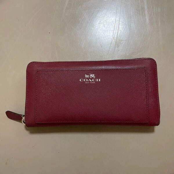 【2014年秋冬新作】値下げします。COACH コーチ メルロー サフィアーノレザー アコーディオン ジップ 長財布 F50427