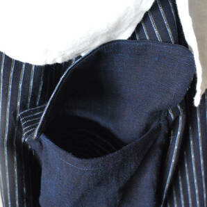 ※着物リメイク/藍染・縞木綿のふんわりバルーンスカート・ぷっくりポッケ付き・新古品※の画像10