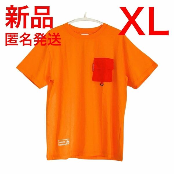 gravis グラビス　フラップポケット付　Tシャツ　XLサイズ　オレンジ