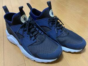 NIKE AIR HUARACHE RUN ULTRA us9.5 ナイキ ハラチ ラン ウルトラ 27.5cm ミッドネイビー 紺色 2016 送料無料