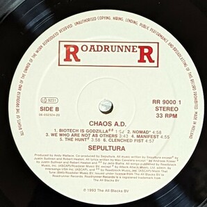 Sepultura / Chaos A.D. 1993年EU盤 セパルトゥラ / ケイオスA.D. Roadrunner 品番 RR 9000-1 ロードランナー メタル ミクスチャーの画像5