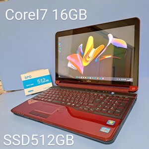 ★最強Corei7★メモリ16GB/新品SSD512GB/LIFEBOOK/AH77/G/Windows11HOME/Webカメラ/Office2019H&B/ブルーレイ/富士通/FUJITSU