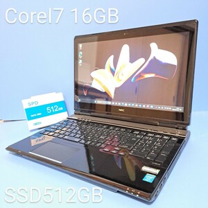 ★最強CoreI7★メモリ16GB★新品SSD512GB NEC/LL750/N/YAMAHAスピーカ/Windows11/ブルーレイ/Office2021/カメラ/lavie/BLT/タッチパネル