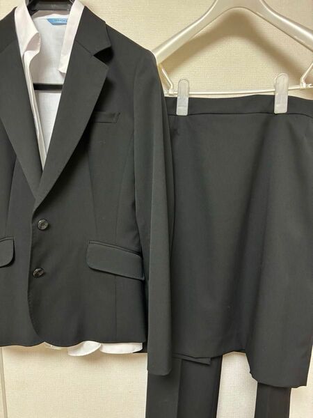 アオキ　AOKI LES MUES スーツ　４点セット　サイズジャケットL ブラウス７号　パンツS スカートL 入学式　就活