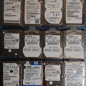 2.5インチハードディスク 12台まとめ ( 500G x4, 320G x4, 250G, 160G, 120G, 40G ) + ケース 2台 ( Salcar ポータブル SATA/SSDケース )の画像2