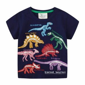 【2枚セット】光る　Tシャツ 100 恐竜 ダイナソー 子供 キッズ 蓄光