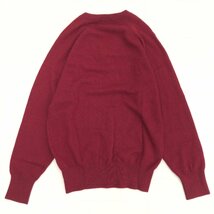 ●Cashmere sweater 《繊維の宝石》上質 カシミヤ100% Ｖネック ニット セーター M ボルドー ワインレッド 日本製 長袖 メンズ カシミア_画像2